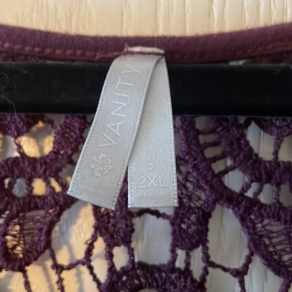 Vanity Wine color boho lace blouse - Picture 2 of 4